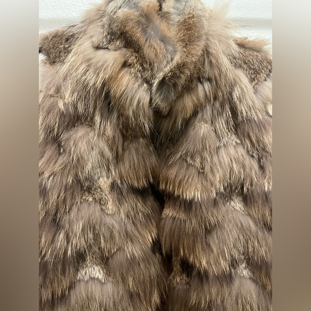 SOLD❤️ THEORY Hanalee Fur Vest Genuine Real Rabbit Fur Beige Tan - Picture 6 of 11